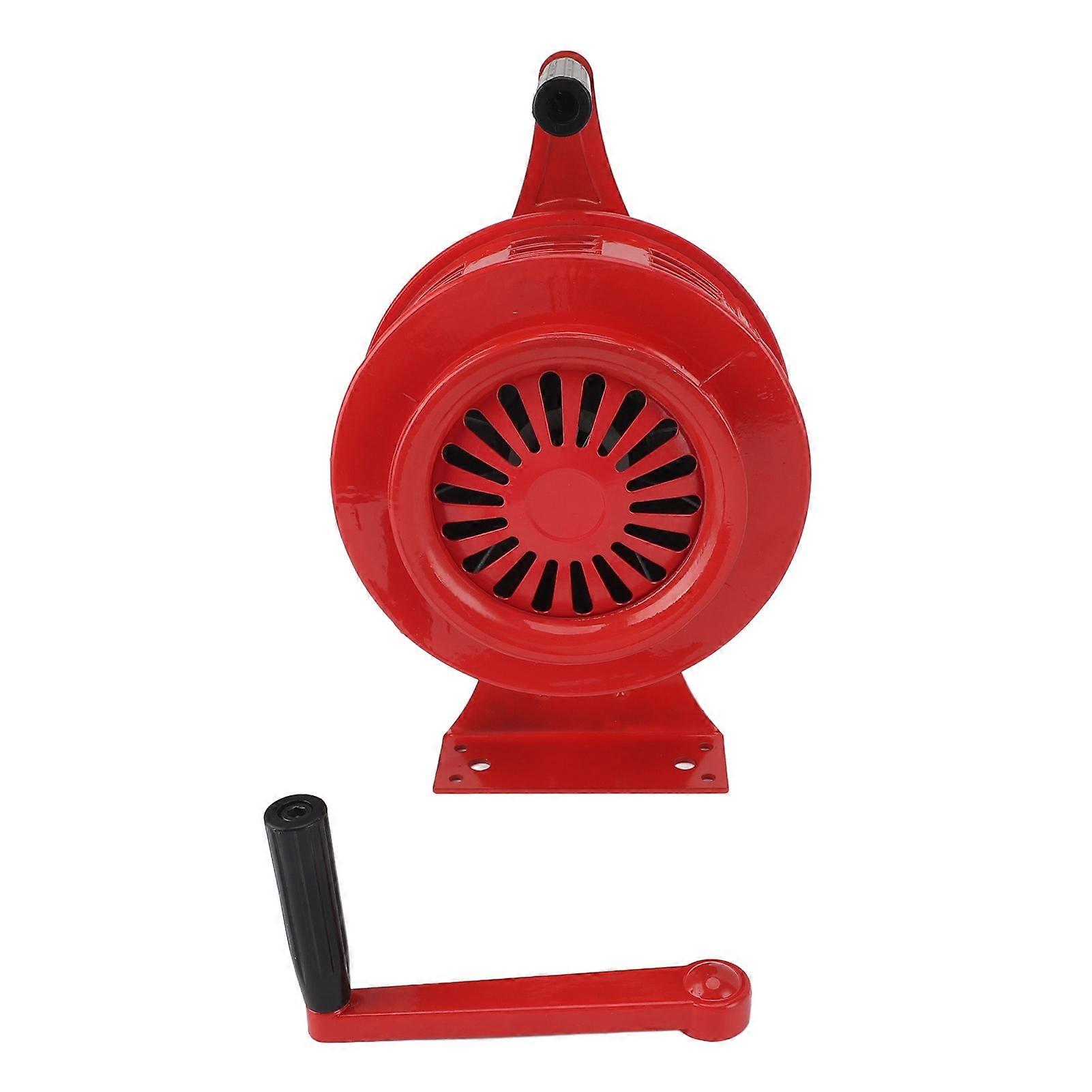 125dB Hand Crank Siren Adjustable Volume Waterproof Aluminum Alloy Manual Operated Sound Alarm for Emergency Red