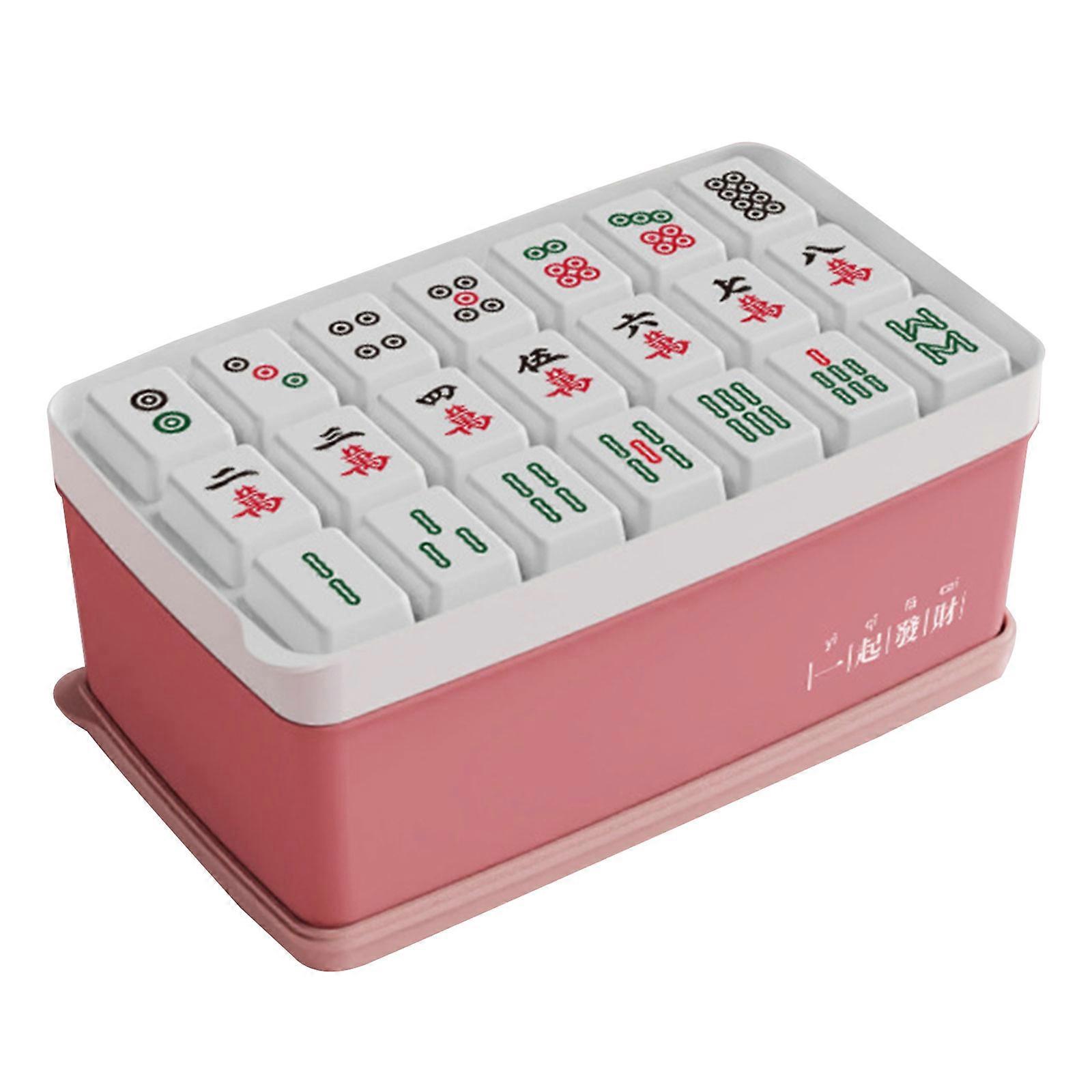 Mahjong-kuvioiset jääpala-alustat Helposti irrotettavat joustavat jääpalamuotit, joissa on irrotettavat kannet pakastimen vauvanruokaan BPA-vapaa vaaleanpunainen