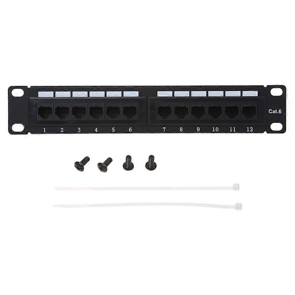 12 Port CAT6 Patch Panel RJ45 Networking Wall Mount Rack Frame