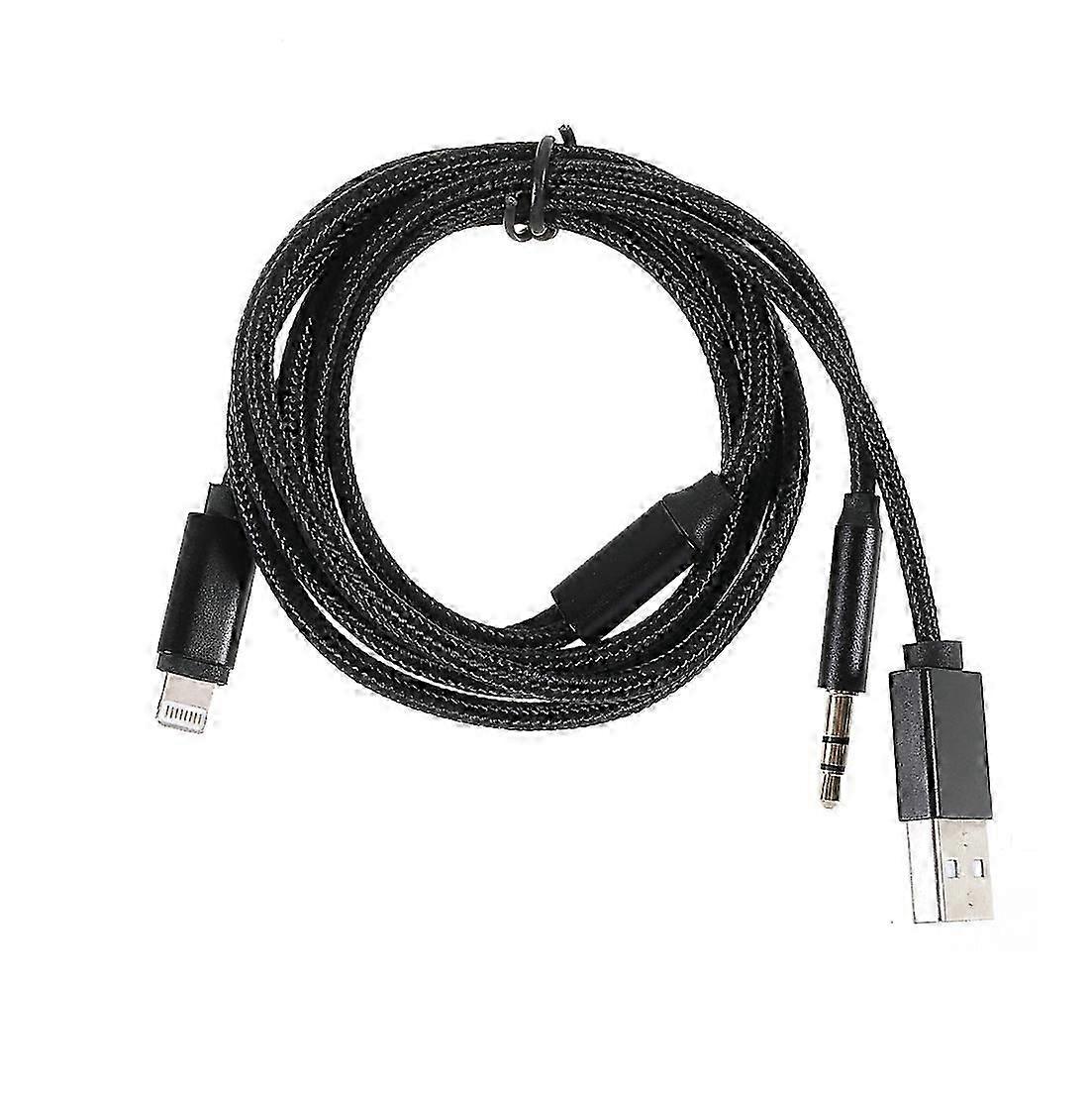 Lightning to 3.5mm+USB Charging Audio AUX Adapter Cable for iPhone iPad