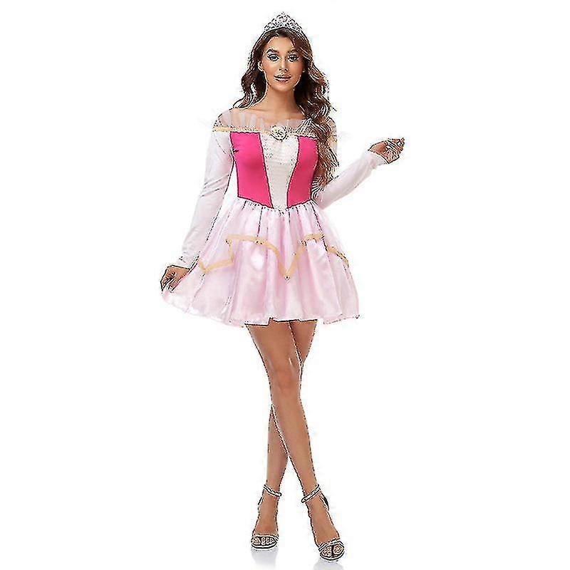 レディース プリンセス コスチューム ファンシーピンクドレス ハロウィーンコスプレカーニバルコスチューム