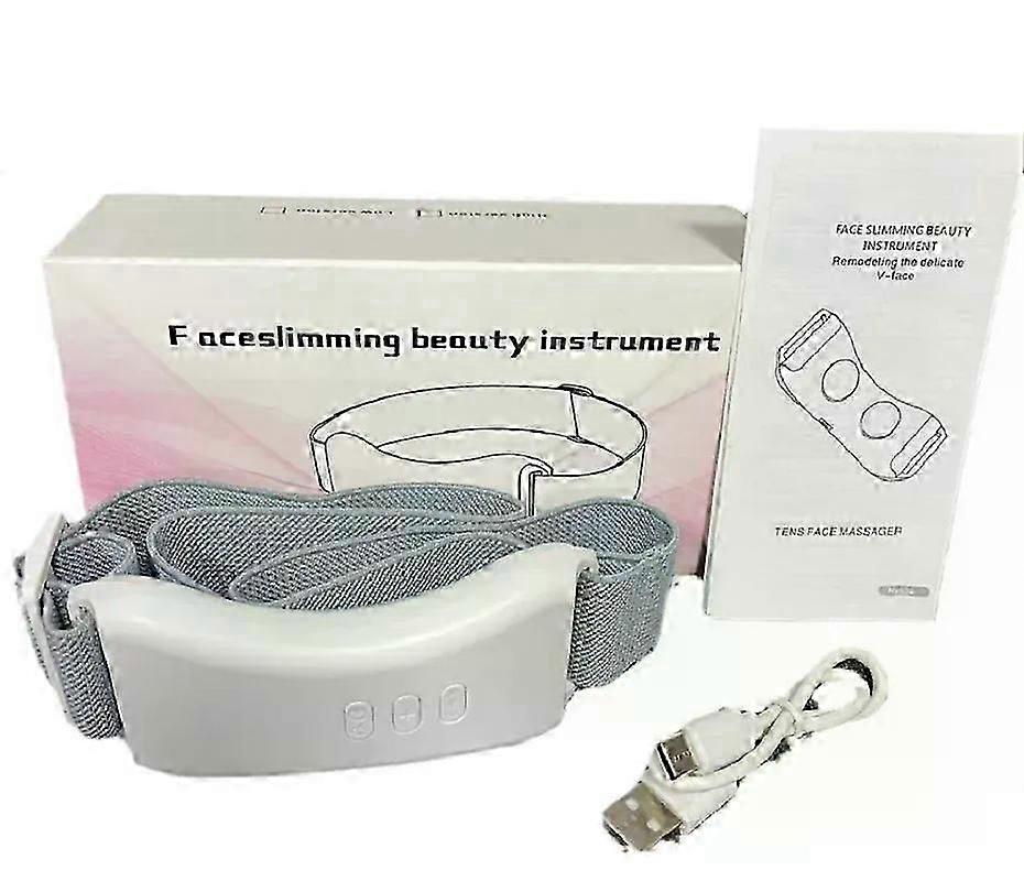 EMS Double Chin V Shape Lifter Belt Facial Lifting Massager Face Slimming Vibration Face Lift Hot Compress Reduce Double Chin
