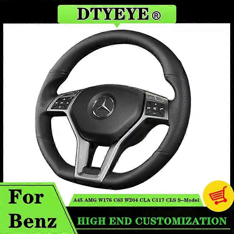 Car Steering Wheel Cover For Mercedes Benz A45 AMG W176 C63 W204 CLA C117 CLS S-Model 2011-2016 Original Steering Wheel Braid