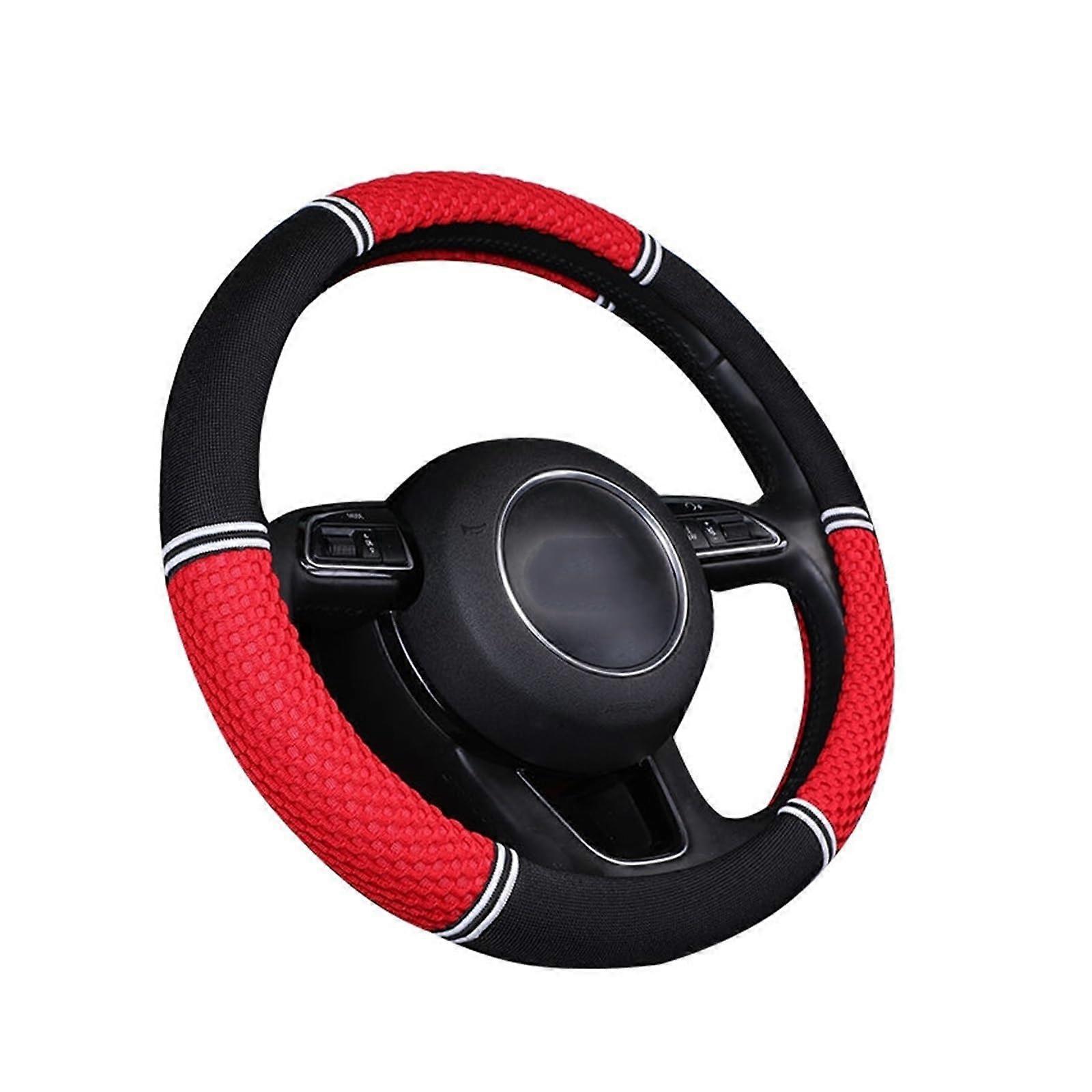 Car Steering Wheel Cover Set Universal Ice Silk Soft Breathable Skin-Friendly Design for All Vehicle Models (Color: 1)