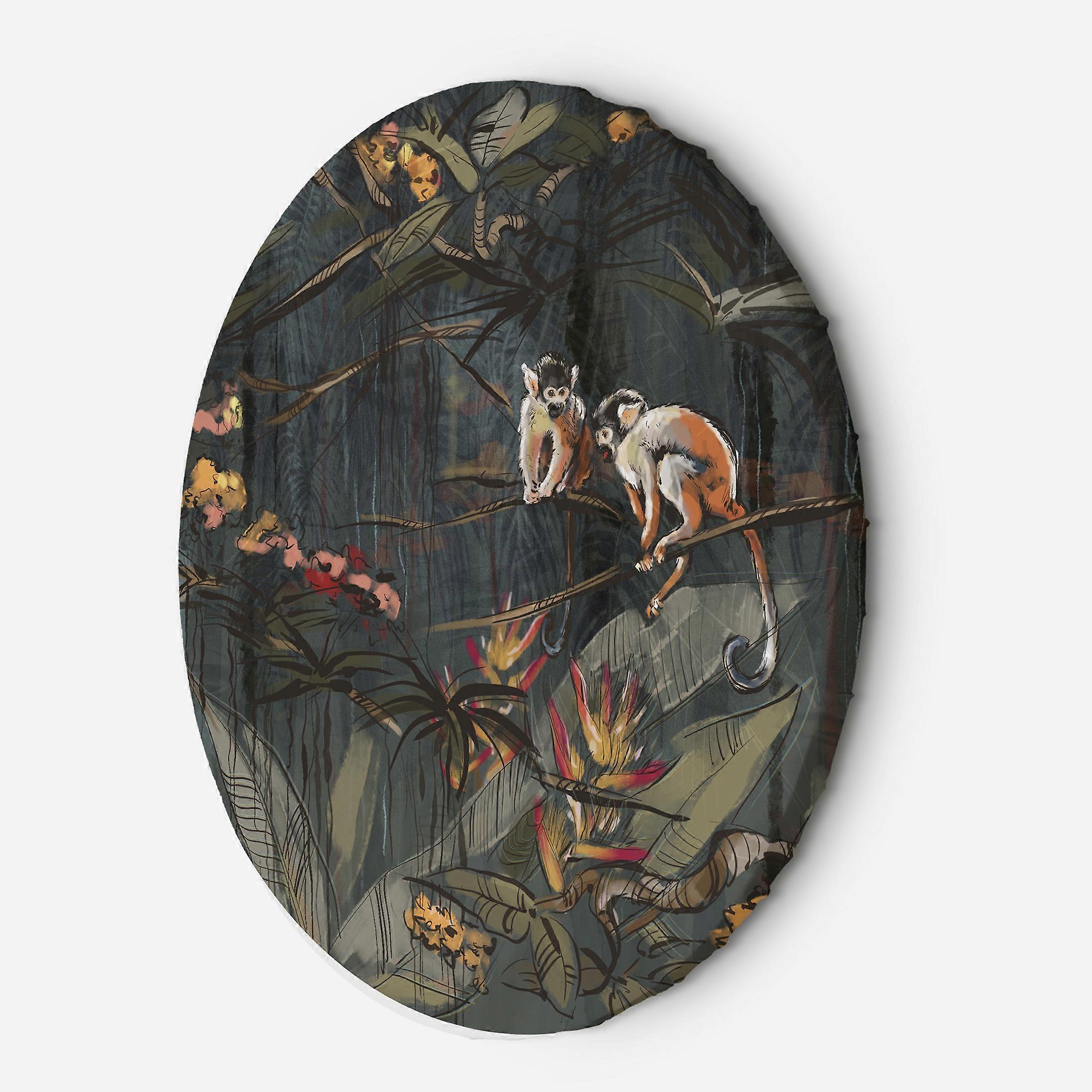 Impression sur toile, Singes dans la jungle - 40x40