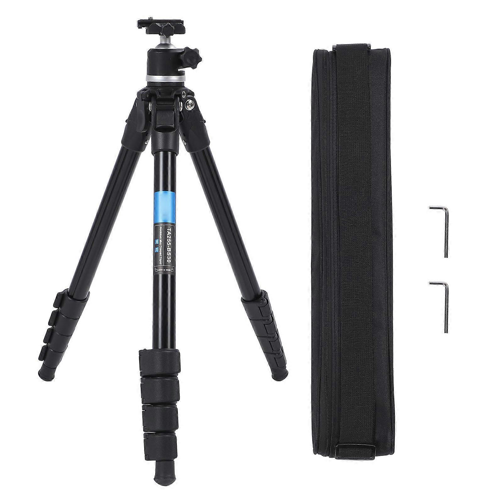 Camera with Ball Head Center Column Quick Release Plate Aluminum Alloy Travel Tripod for DSLR Video Camcorder Low Angle Shooting