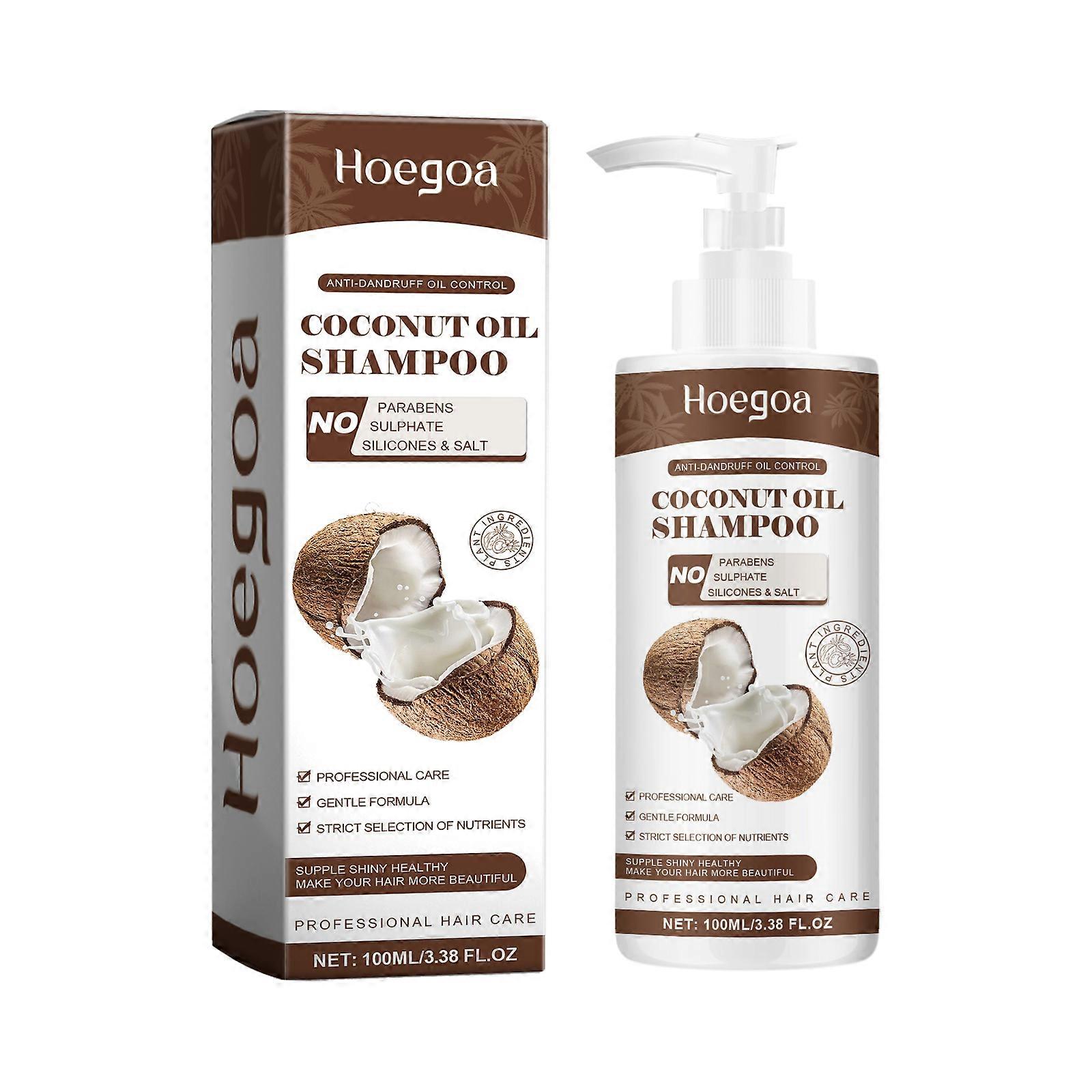Shampooing antipelliculaire à l’huile de noix de coco, nettoyer et masser le cuir chevelu, éliminer les pellicules, nourrir les cheveux, renforcer les cheveux, soin et shampooing