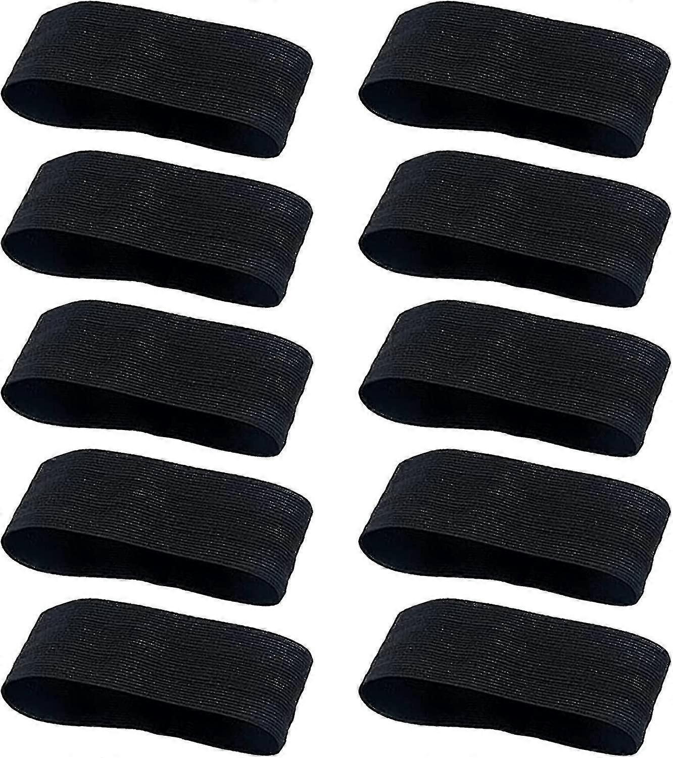 10個のブラックエラスティックフットボールモーニングアームバンド、スポーツ用の調節可能なループバンド