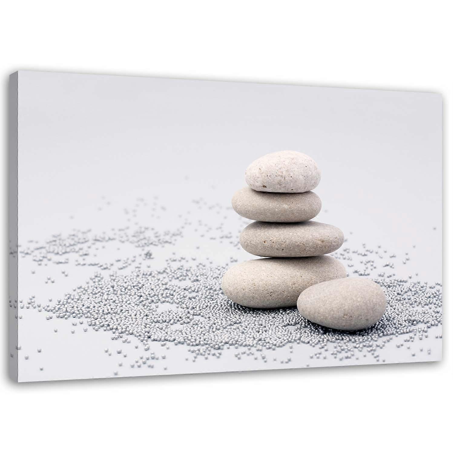 Leinwandbild, Beige Zen Steine - 60x40