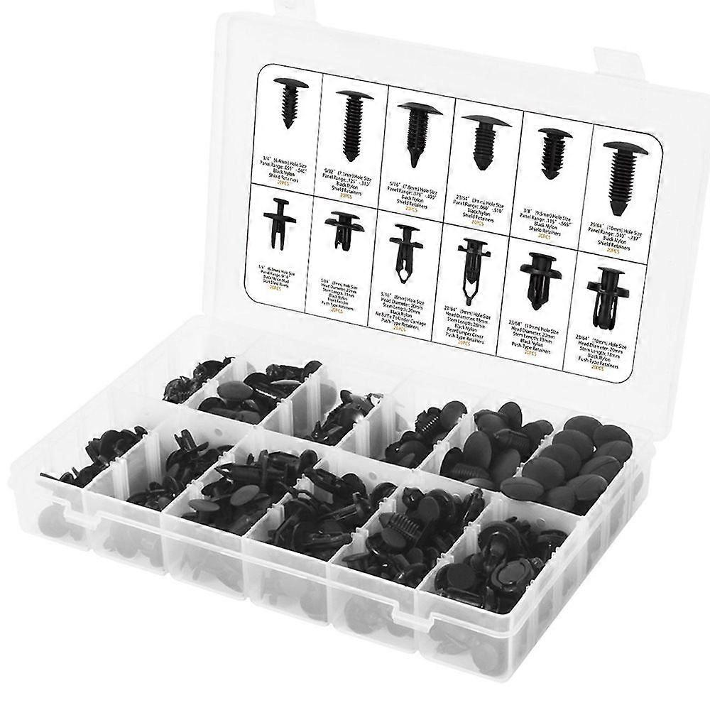 Bumper Push Fastener Rivet Clip Expansion Screw + Disassembly Tool Pry Plate Screwdriver Set-240PCS Box Buckle (One Piece)