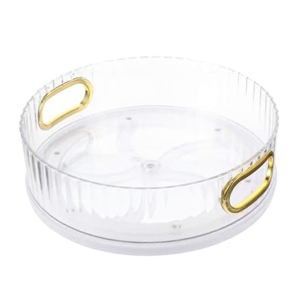 Perfume Tray Makeup Lazy Susans 360 Rotating Makeup Organizer with Hand Round Clear Perfume Tray De