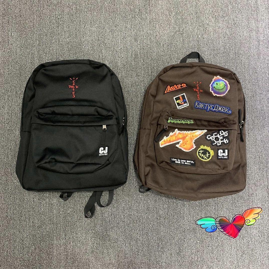 2021 Travis Scott Backpack Men Women High Quality Embroidered Logo Cactus  Jack Bag Black Brown Backpacks | Fruugo UK