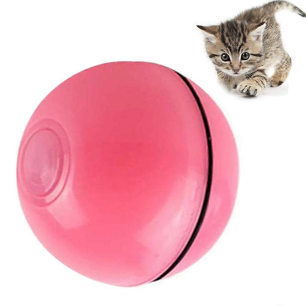 Interactive Cat Toys Ball With Led Light,360 Degree Self Rotating Ball,Usb Rechargeable Cat Ball Toy (Red)