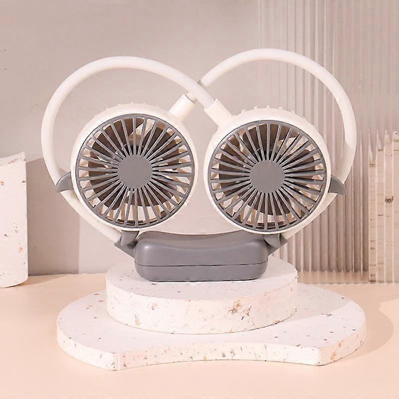 Portable Folding Mini Neck Fan Devil Gray White