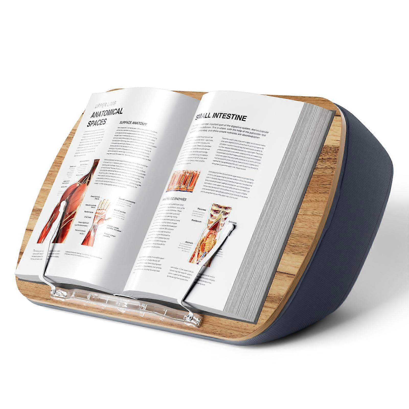 Lap Beanbag Book Stand for Hands Free Reading Comfortable Pillow(Gray)