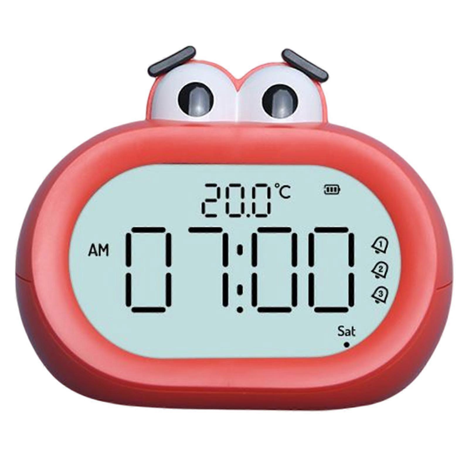 Large Digital Alarm Clock Calendar Temperature Display Snooze Red