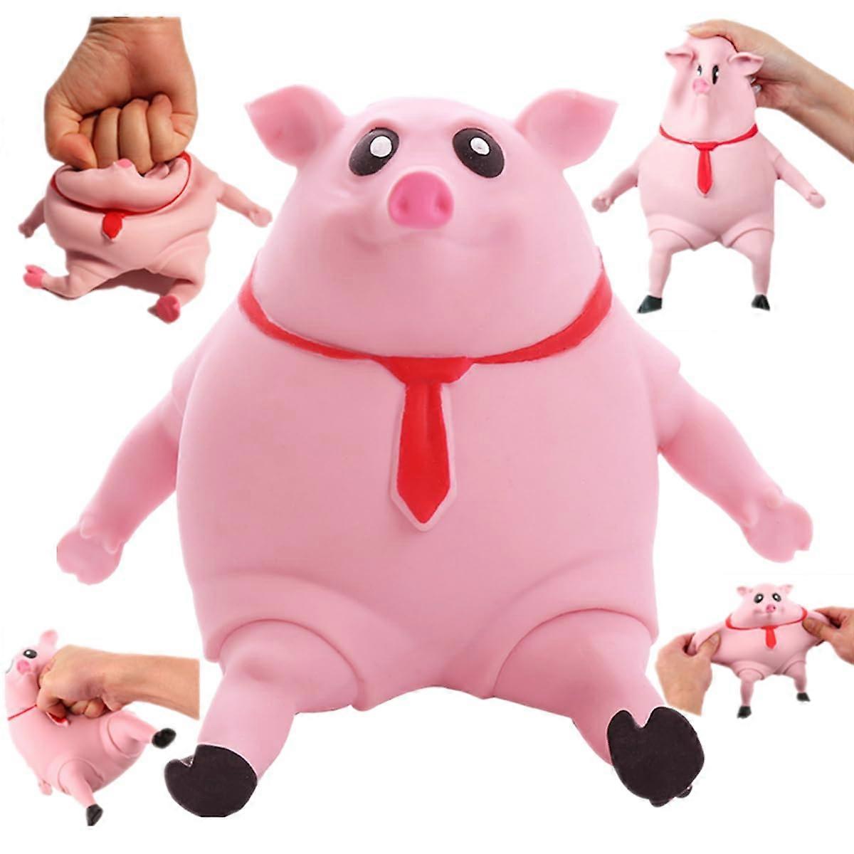 Stretchy GlueSand Filled Rubber Pig, Latex Piglet Soft Decompression Toy (PigL)