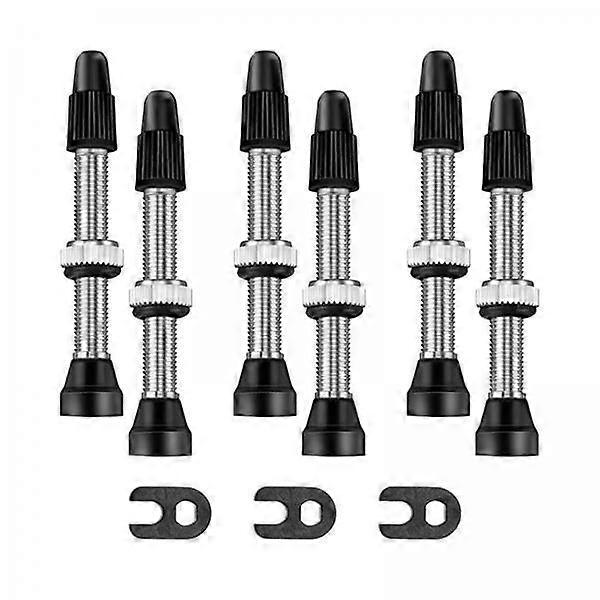 Pack of , 3 Pairs, Universal Removable Core Tubeless Valve Stem, 40mm Road