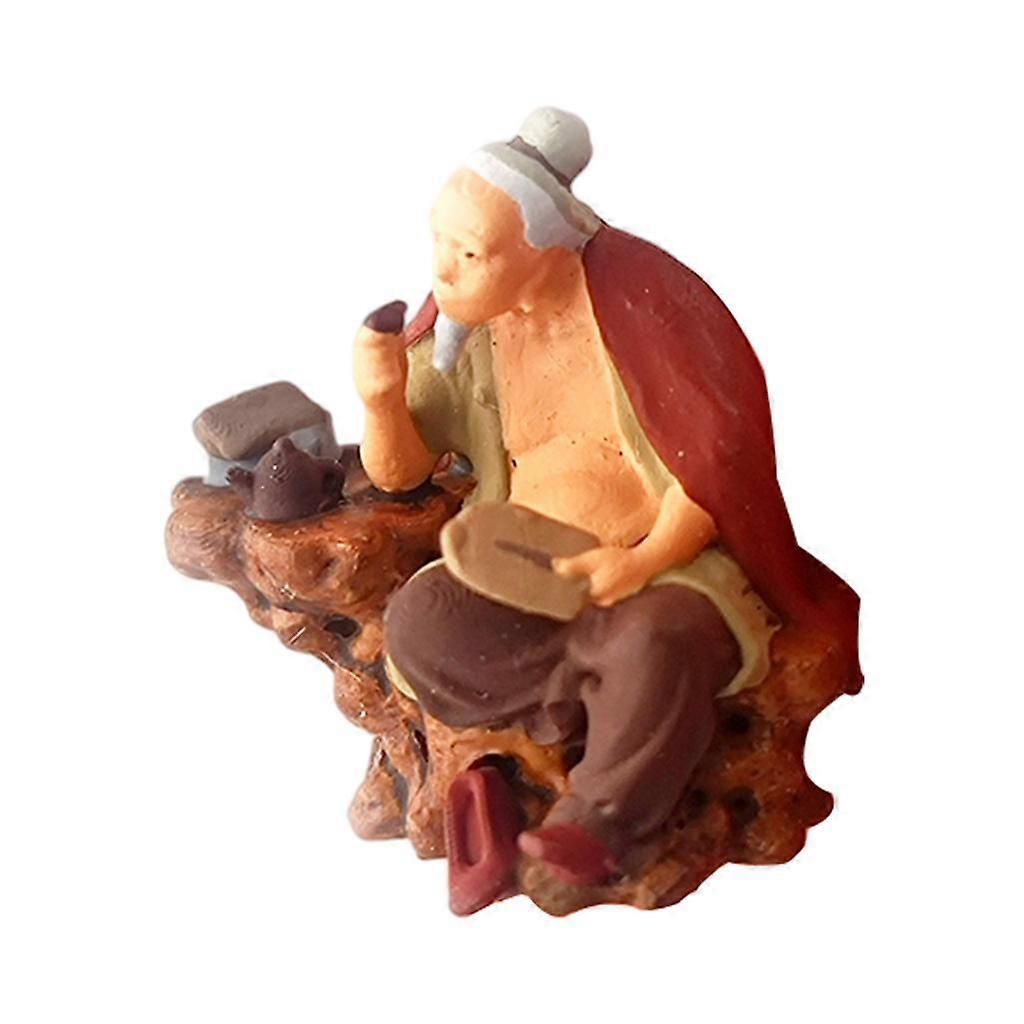1/64 Scale Painted Resin Ancient Figures Scene Micro Landscape Desktop Decor