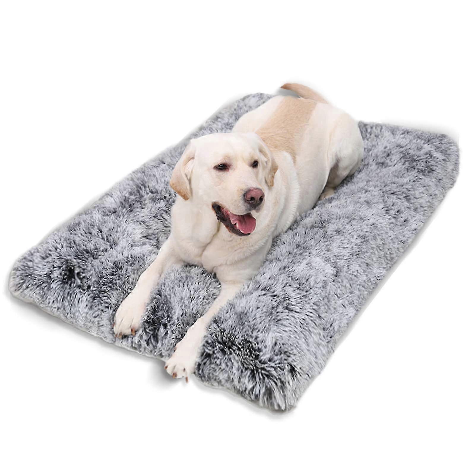 Lit pour chien lavable extra large avec base antidérapante, tapis moelleux apaisant 122x80x7cm