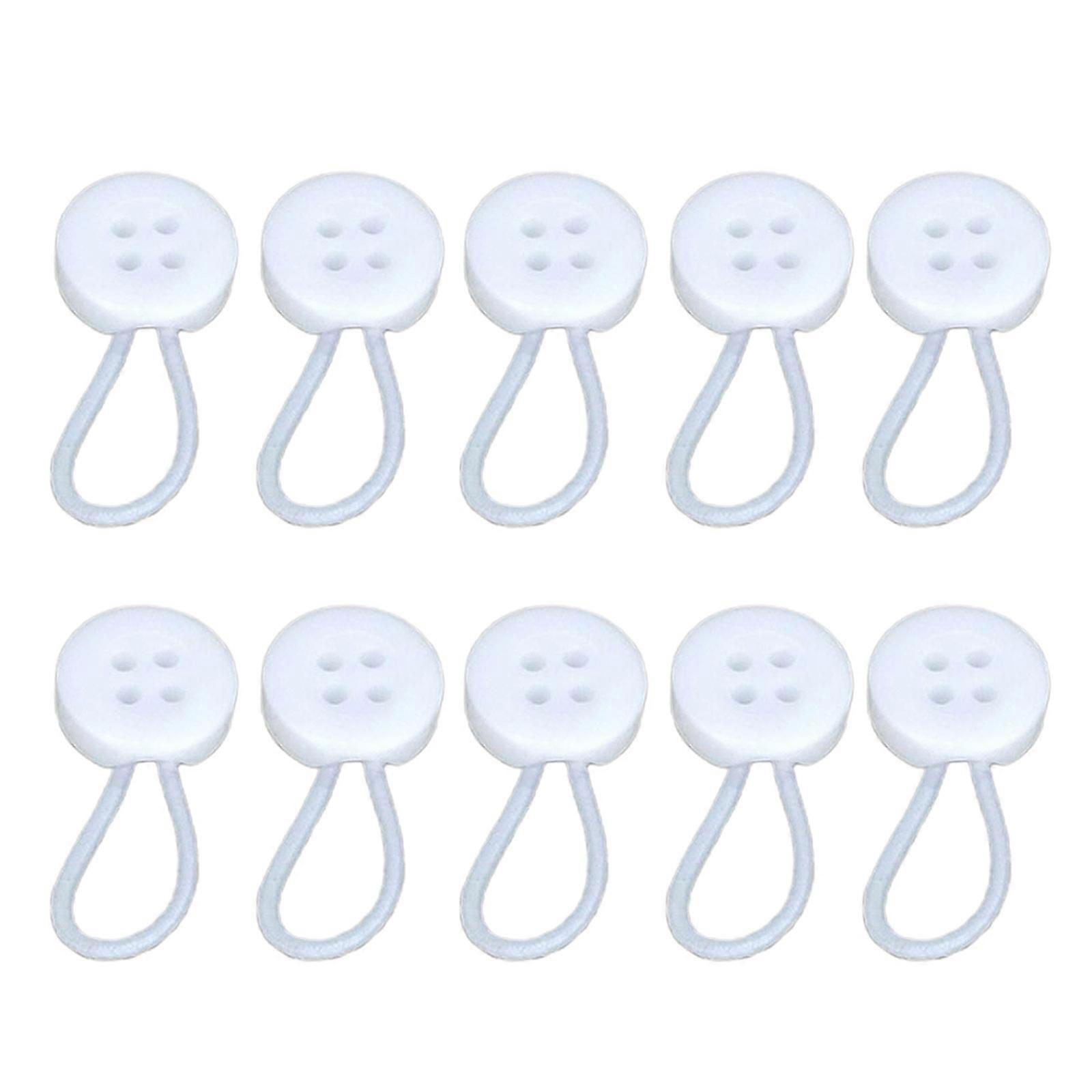 10Pcs Collar Extenders for Men T-Shirts Soft Elastic Neck Relief Tight Collars for Dress Shirts Button Expanders White