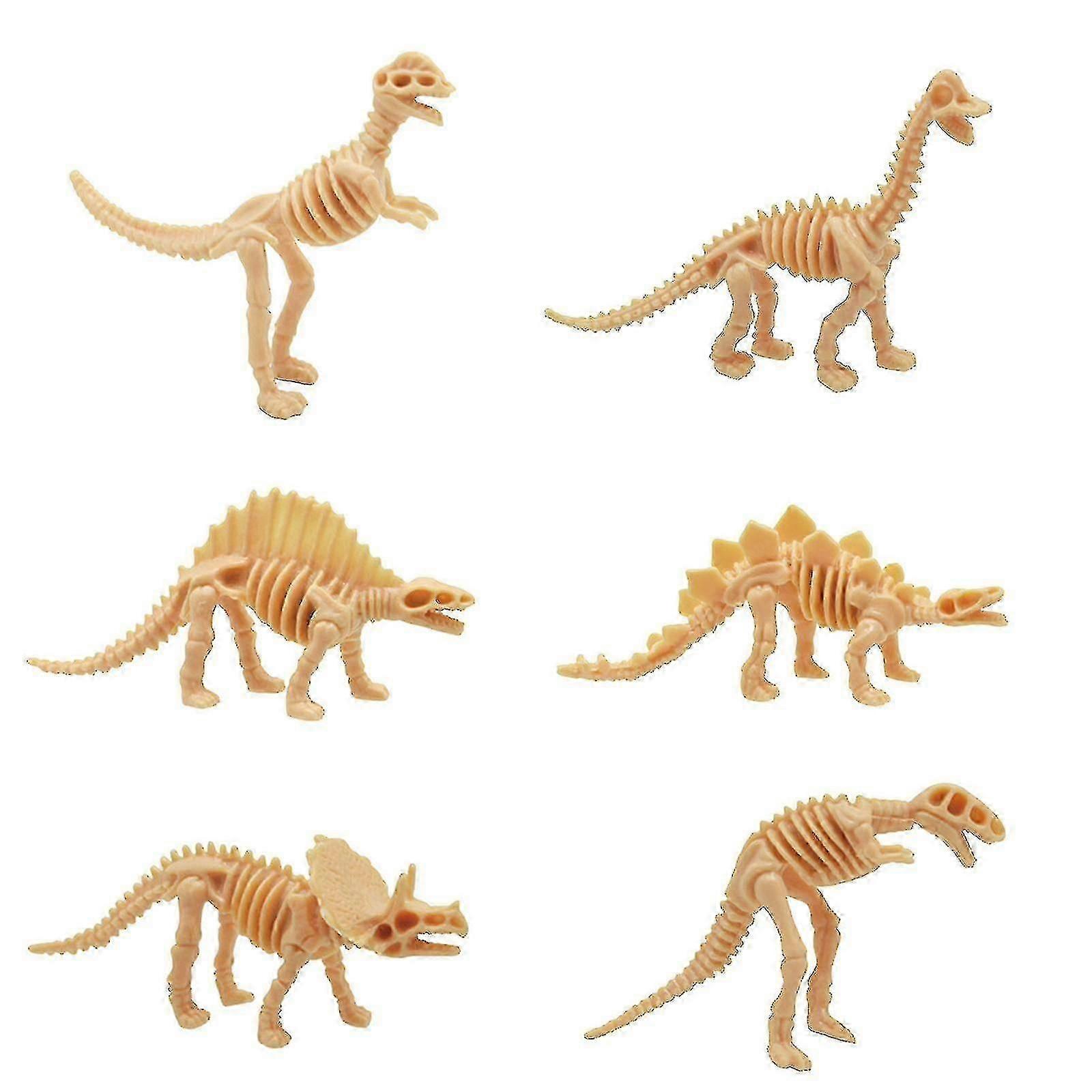 6 Sets Of Dinosaur Skeleton Simulation Dinosaur Suit Model Ornaments Set Toy