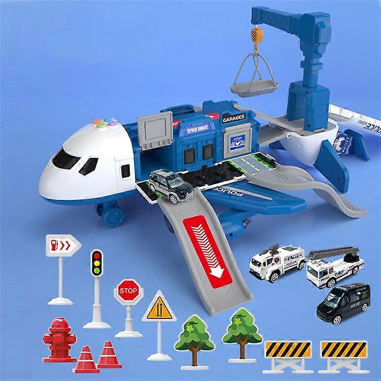 SJ670 Airplane Model Toy for Children Aircraft Toy Set with Alloy Car, Track, (Size: L)