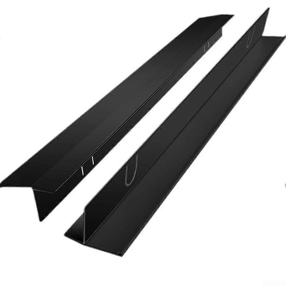 Edelstahl Herdlückenabdeckung 2er Set 35,1 cm bis 70,1 cm Verstellbar Hitzebeständig Schwarz Leicht Zu Reinigen