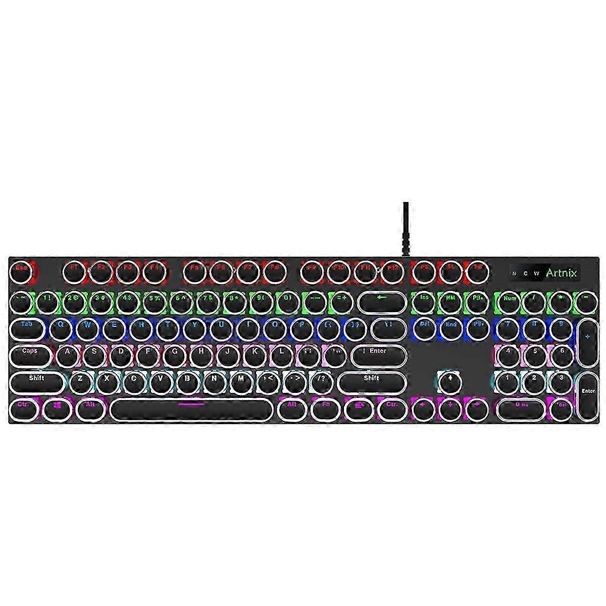 104Pcs/Set Universal Round Key Cap Keycaps for Cherry MX Mechanical Keyboard Backlit Design Black