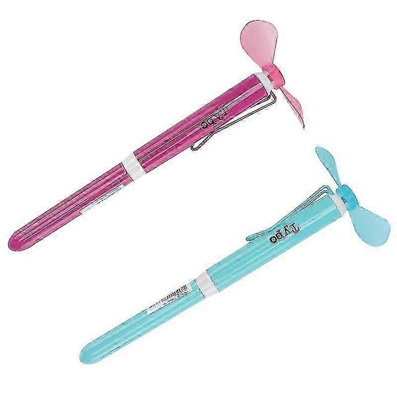 2pcs ηλεκτρικό μέταλλο ballpoint στυλό πρακτική μπάλα στυλό Wit ανεμιστήρα για τους μαθητές