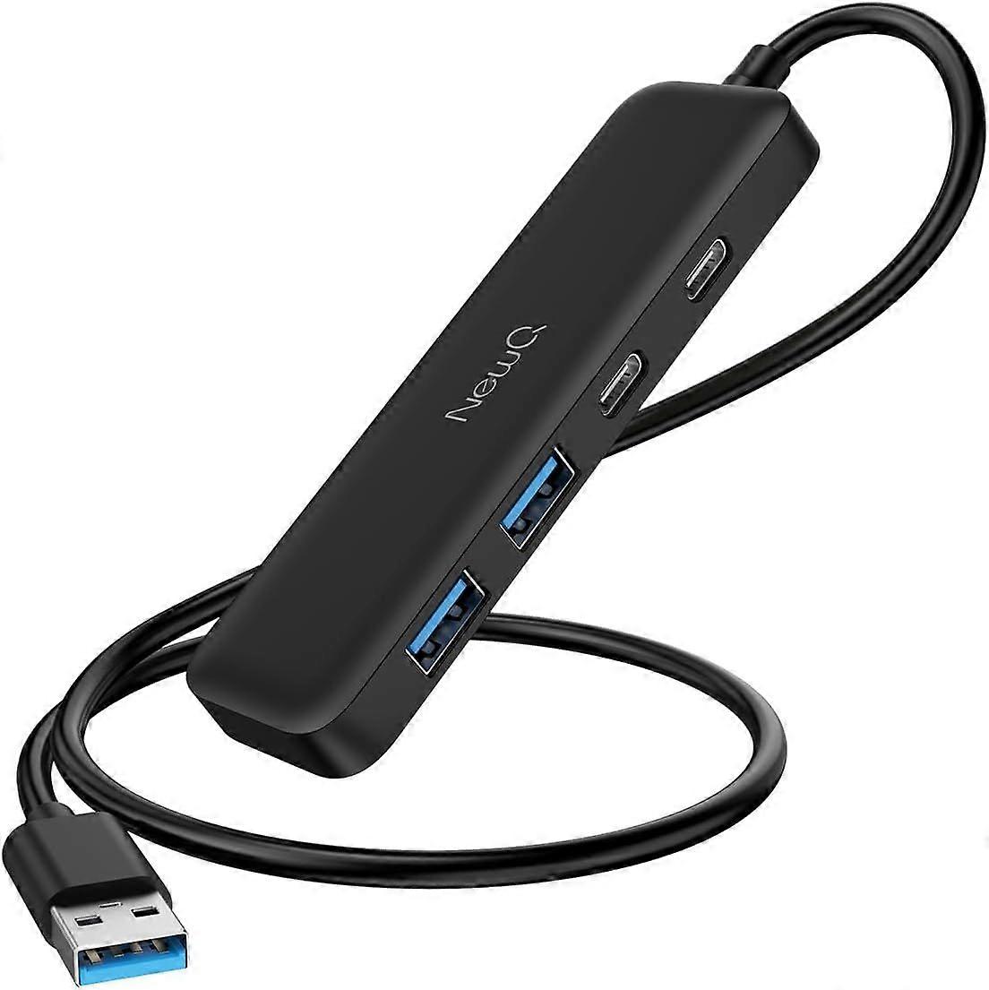 Doppio hub USB C USB A 3.0: 4 porte con 2* USB-C 3.0 e 2* USB-A 3.0, ultra sottile