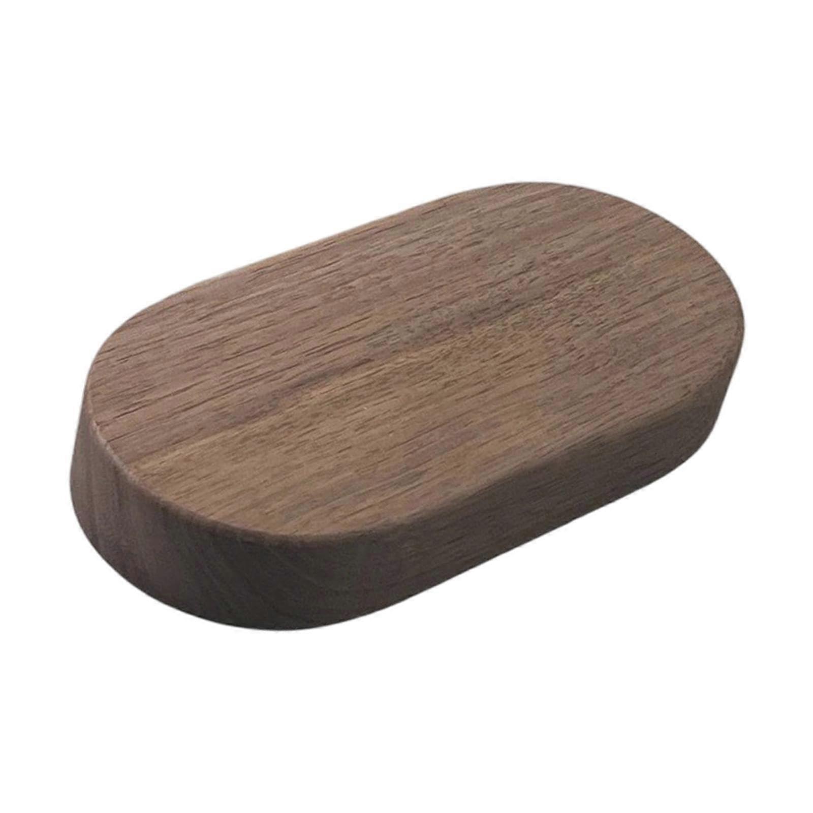 Wooden Base for DIY Projects, Oval Stand for Collections and Figures Dark Brown L