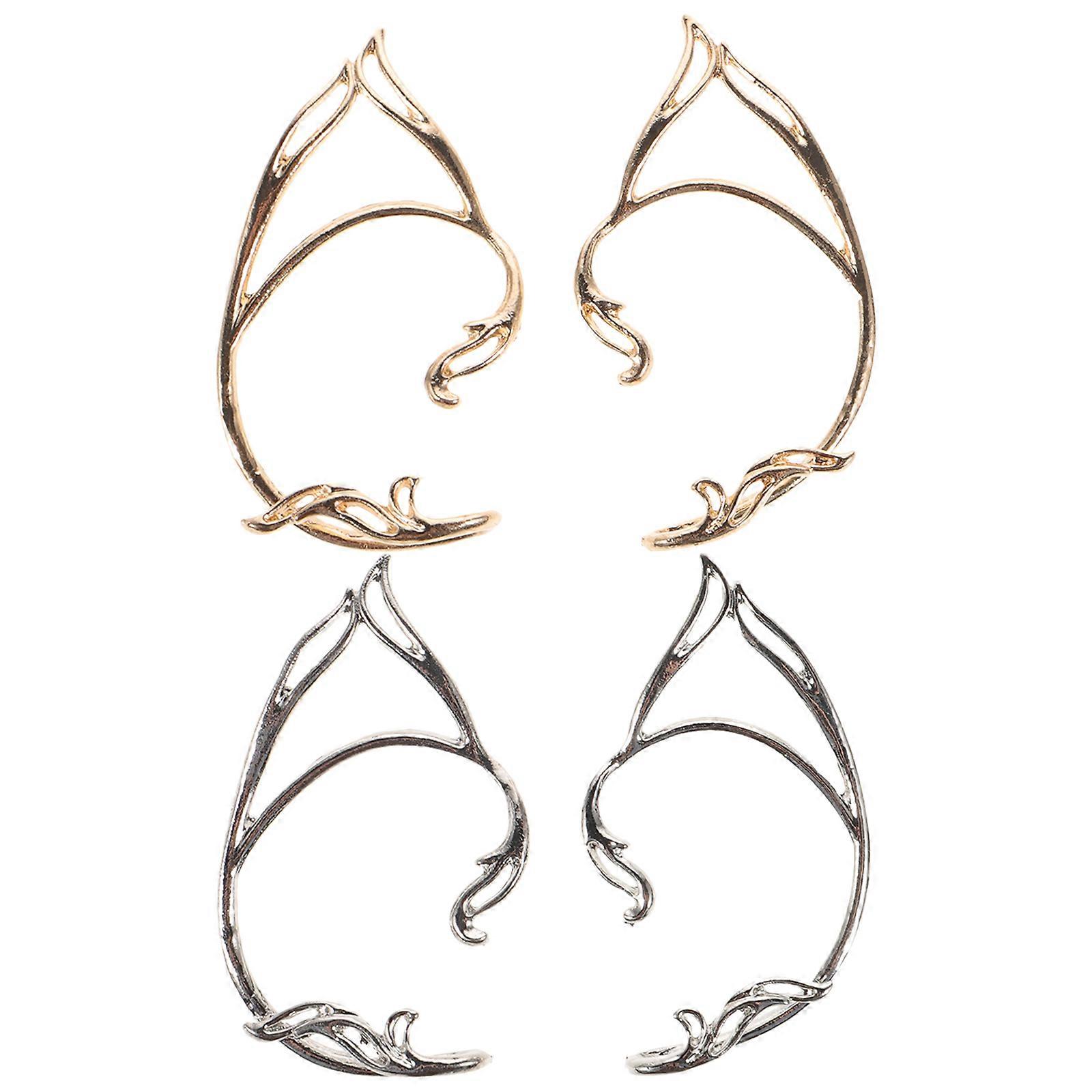 Here's a refined and engaging product description for your **2pairs Minimalist Elf Ear Earrings Non Piercing Ear Clips**:

 

✨ **2 Pairs Minimalist