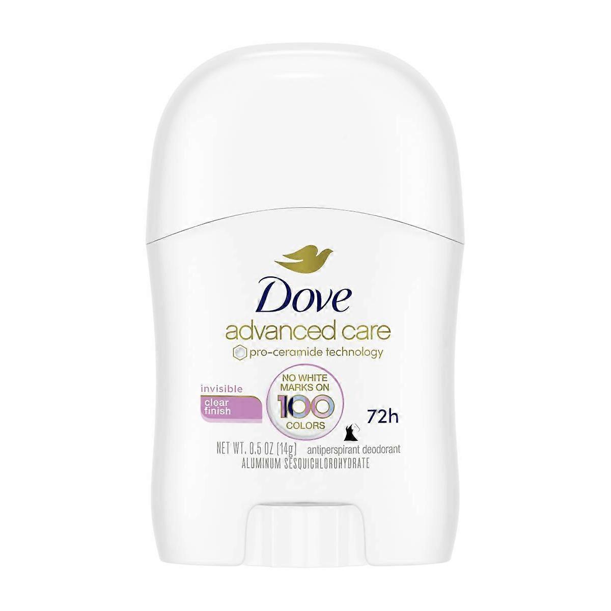 Dove Beauty Advanced Care Clear Finish 隐形止汗剂和迷你除臭棒 - 旅行装 - 0.5oz