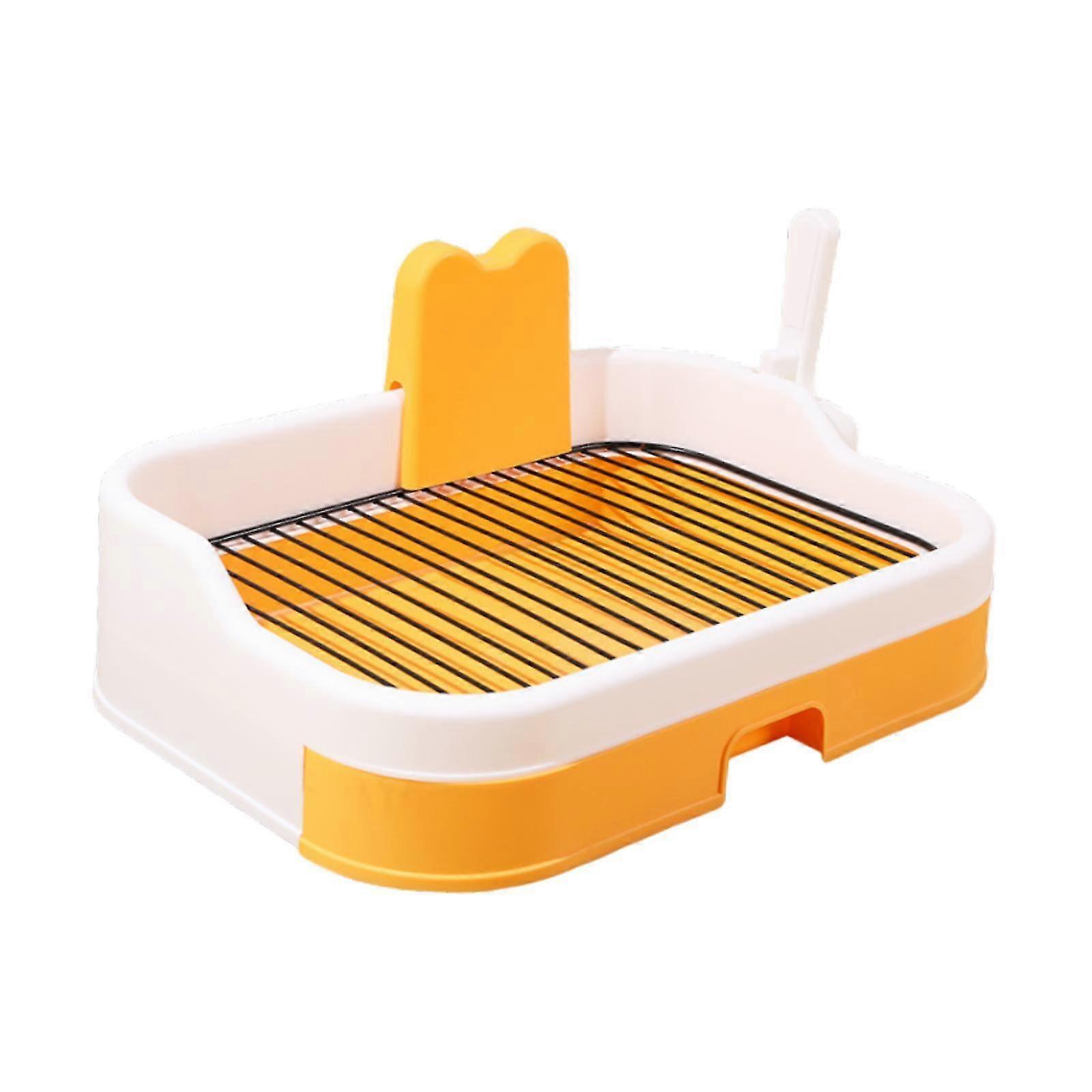 Portable Dog Toilet Potty Tray Anti Splashing Reusable in Orange and White