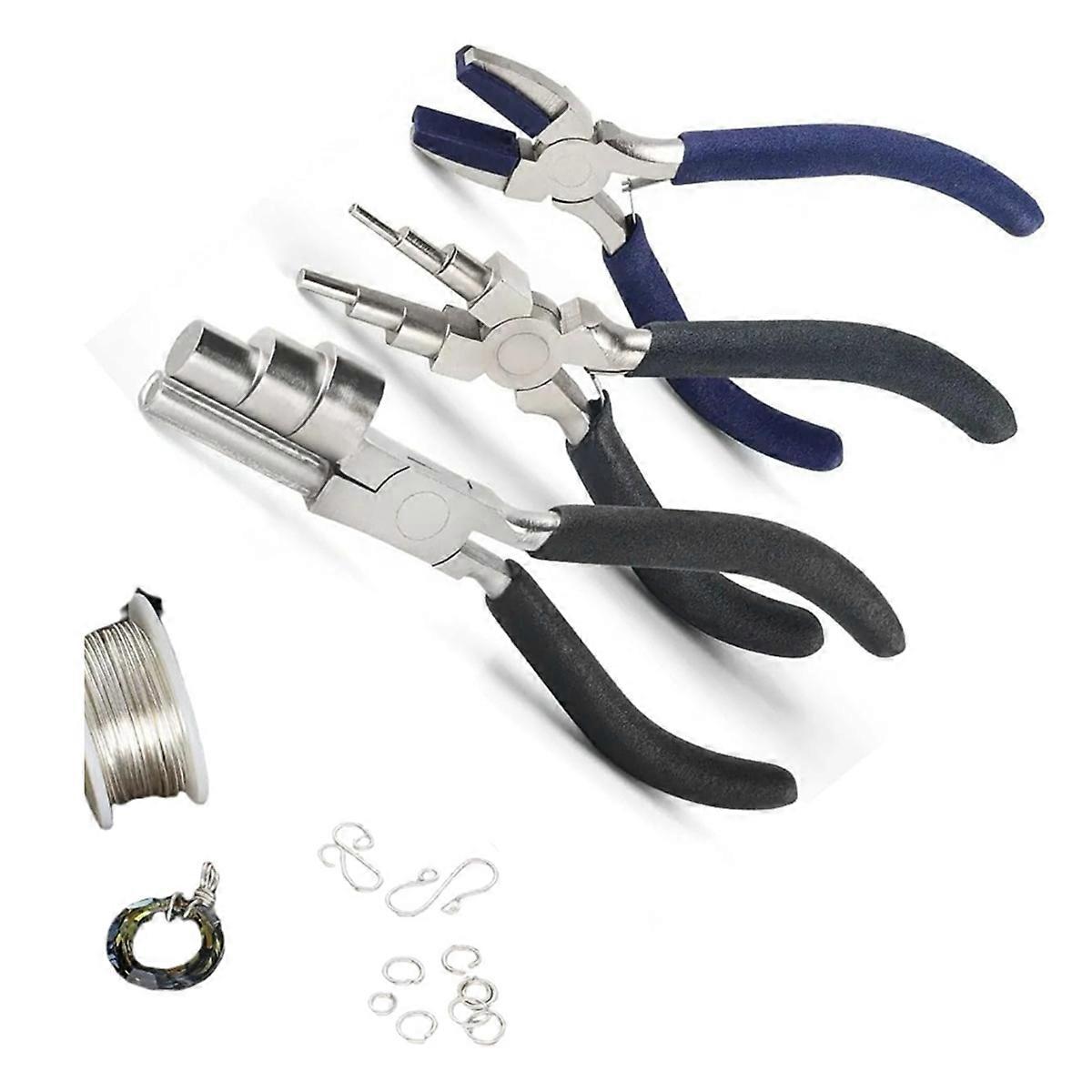 3-in-1 Bail Making Pliers,Wire Working Pliers 13mm/16mm/20mm Loop Sizes, Wire Wrapping Jewelry Tool