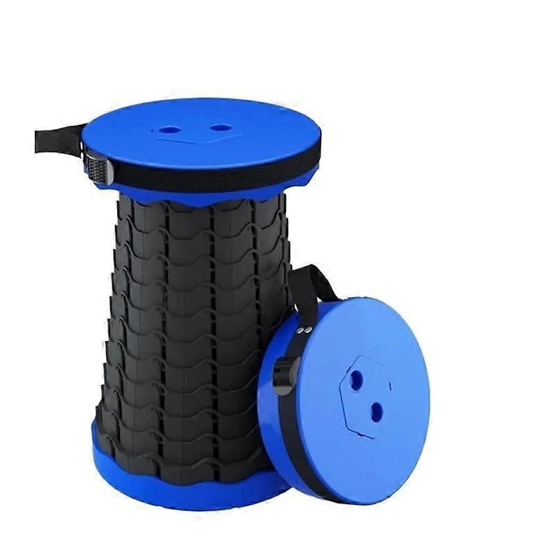 Telescopic Folding Camping Stool for Outdoor, Travel, Fishing (BlackBlue)