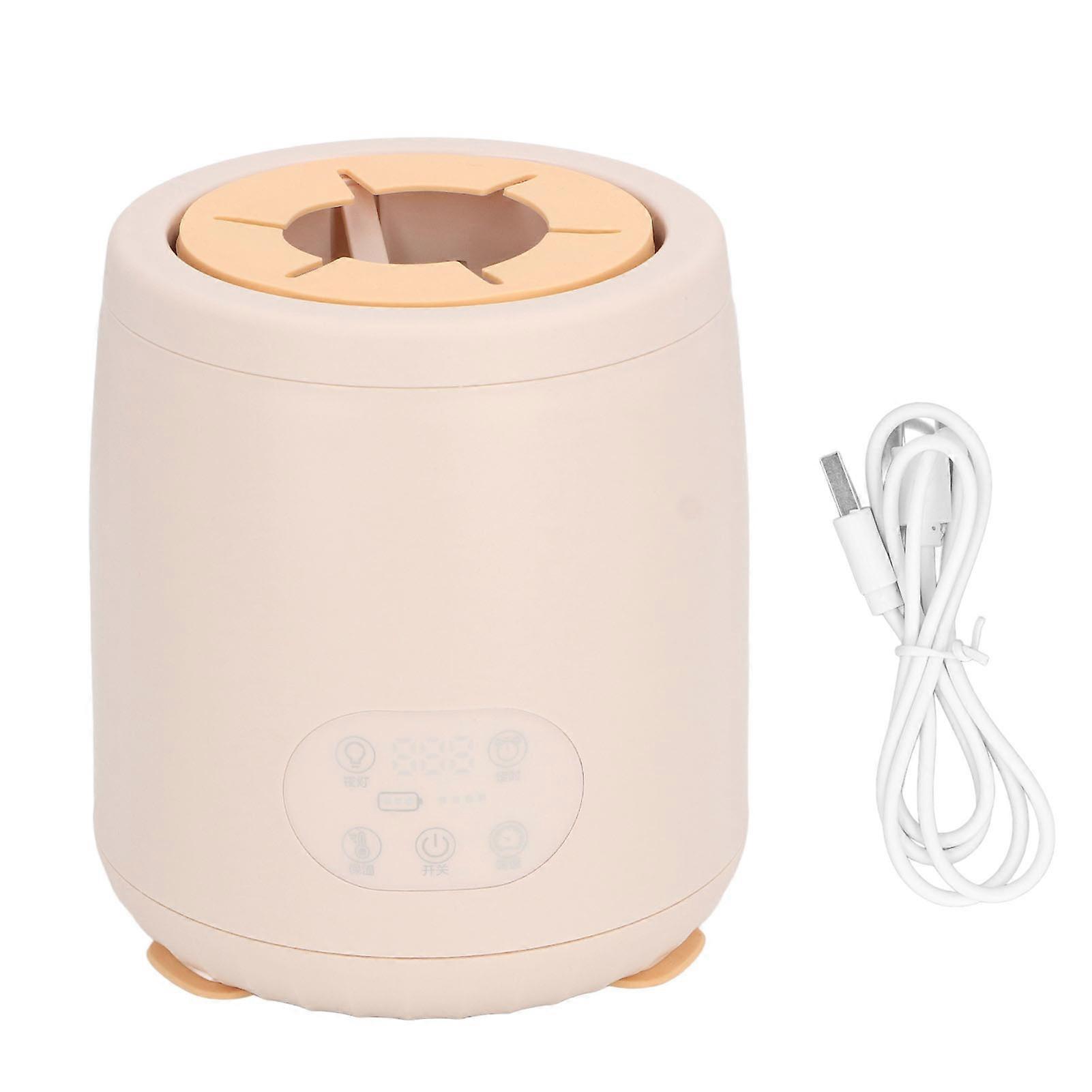 Automatic Baby Milk Bottle Stirrer, 5 Level Heating, Timer, 360 Degree Rotation, USB Rechargeable, Baby Milk Bottle Mixer, Beige