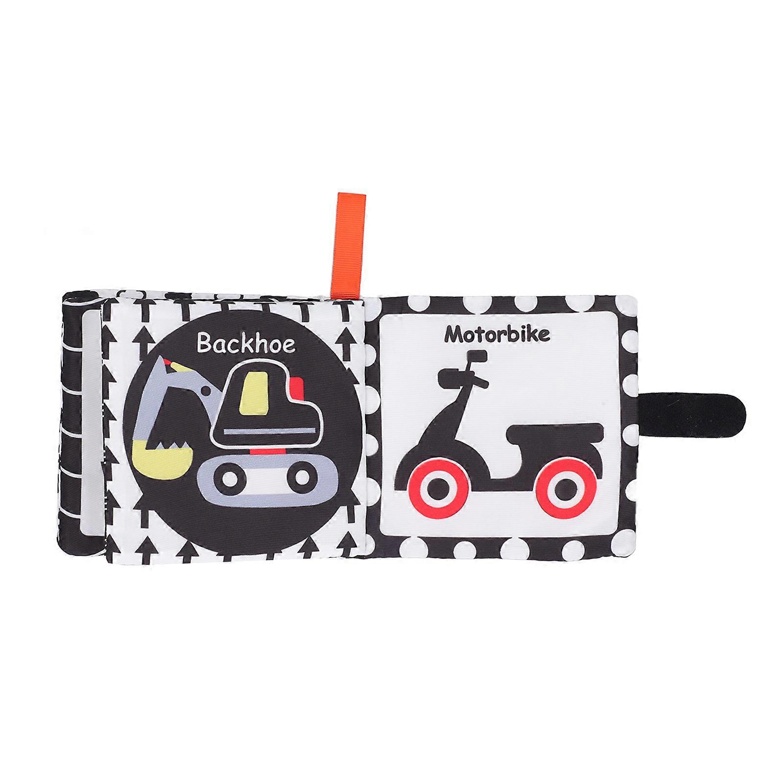 Interactive Black & White Baby Cloth Book with Rattle Sounds for Early Learning