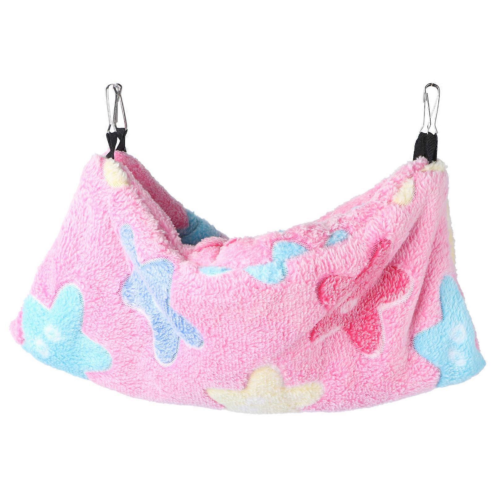 Hamster Hanging Nest Warmth Pet Sleeping Bag 36X34CM Pink Plush Resting 1Pc