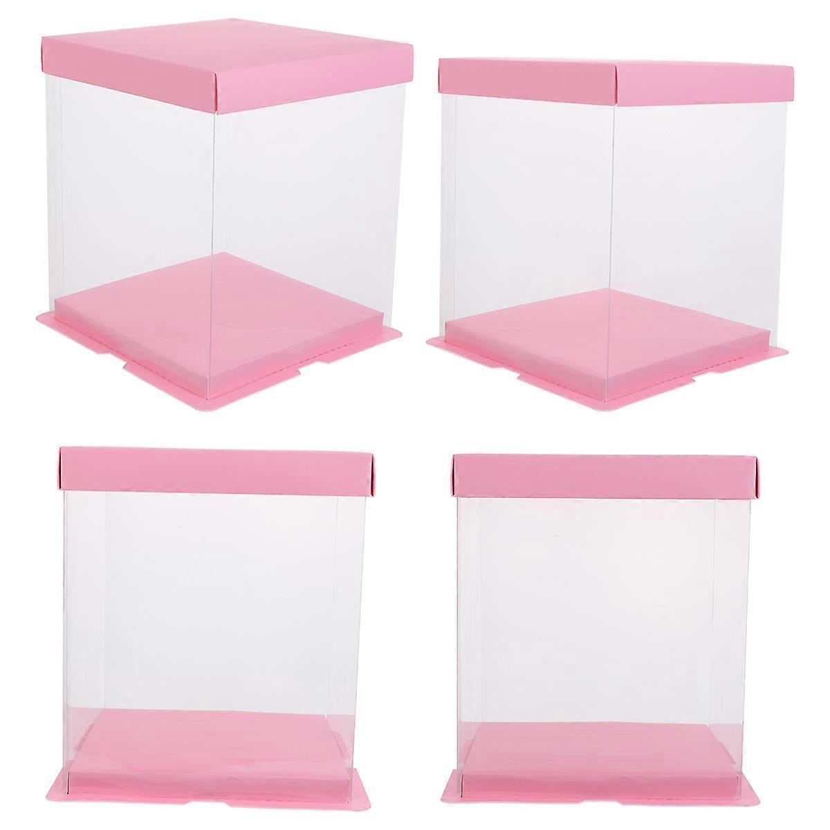 Lebensmittelqualität Weißer Karton Kuchen Verpackung Box Halter 19,40 x 19,40 x 20,30 cm 4 Stück