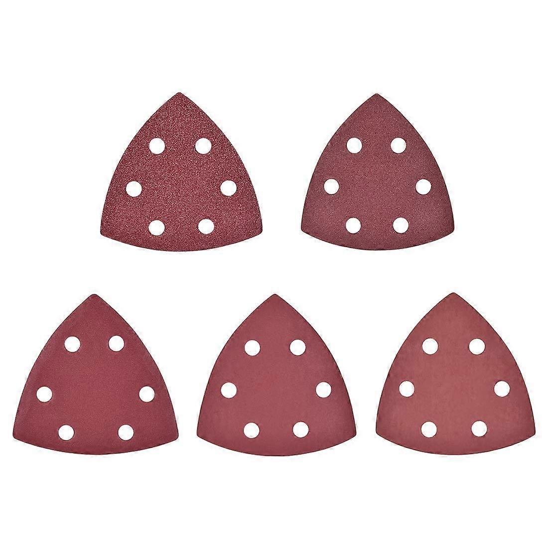 Triangular Sander Sandpaper Sheets Pack of 25 Assorted Grits 80 180 400 1000 2000 with 6 Holes for Wood and Metal