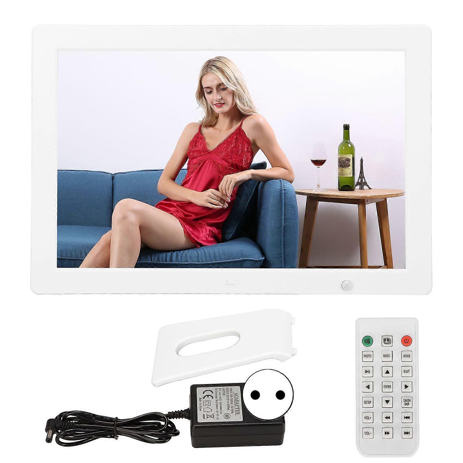 15" HD Digital Photo Frame - Motion Sensor, Video/Music Playback, Clock, EU Plug