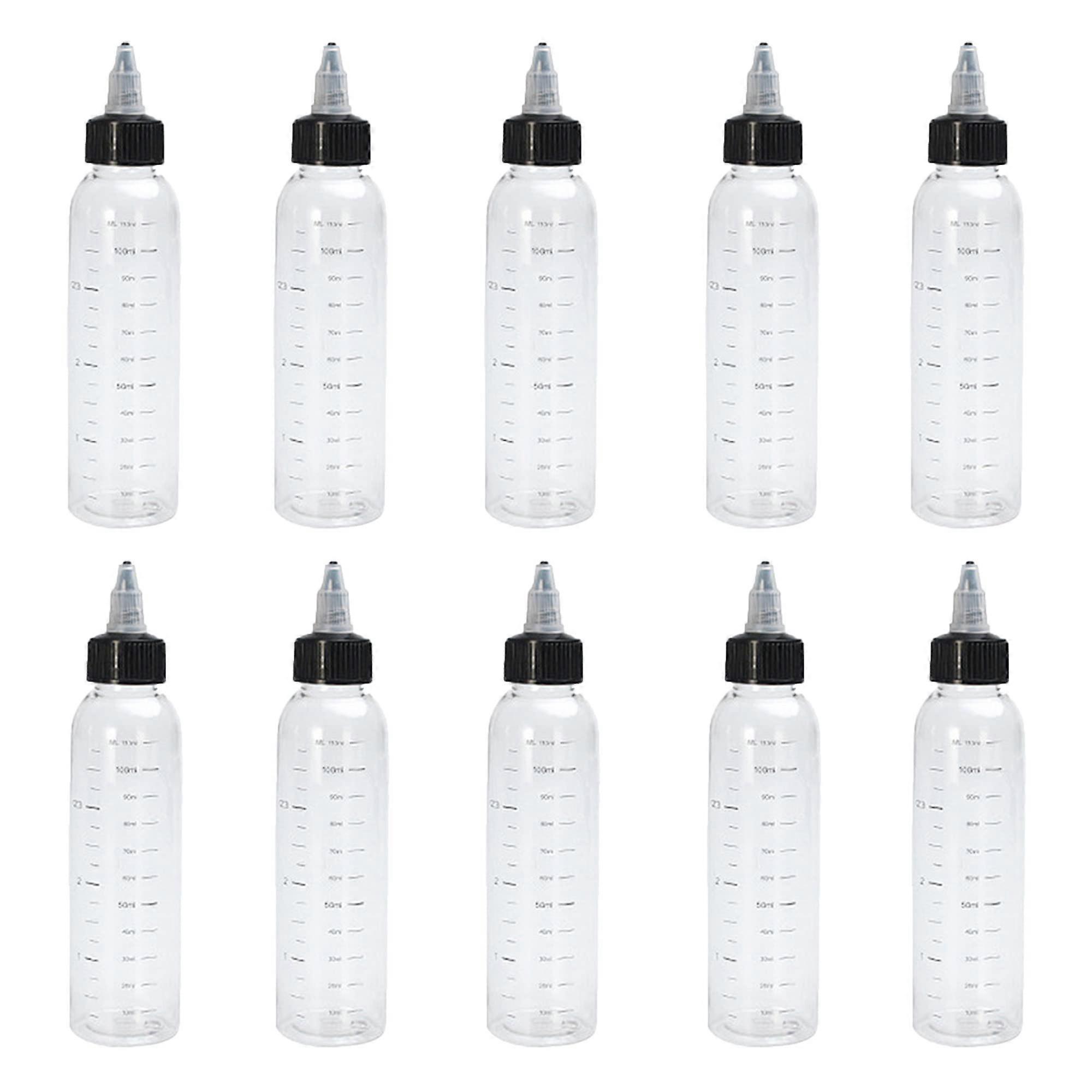 120ml transparent plastic squeeze bottles with scale and black twist cap