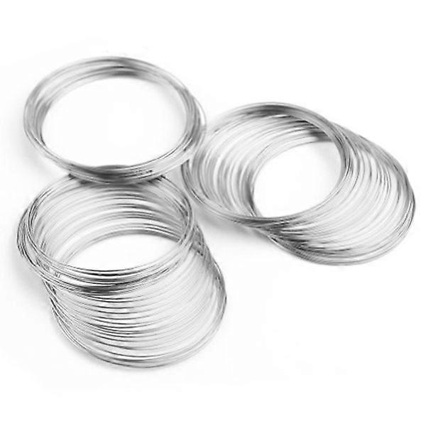 Beaded Bracelets Memory Wire For Jewelry Making Bracelets Craft Enthusiasts Silver Plated Loops Spiral 100Set