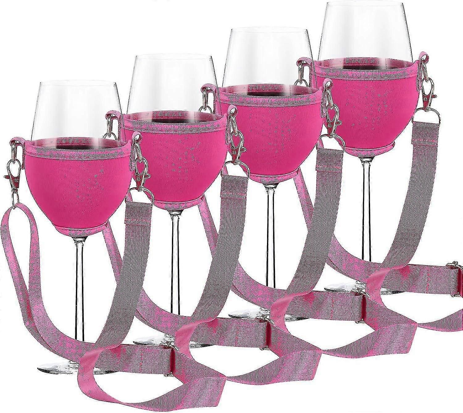 4-Pack Hanging Wine Glass Holders Ideal for Festivals