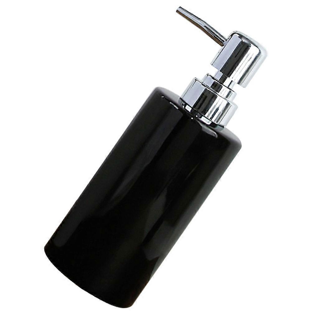 Ceramic Shampoo Bottle Soap Dispenser Easy to Clean General Users 18.00X7.00X7.00CM Black Leakproof 1Set