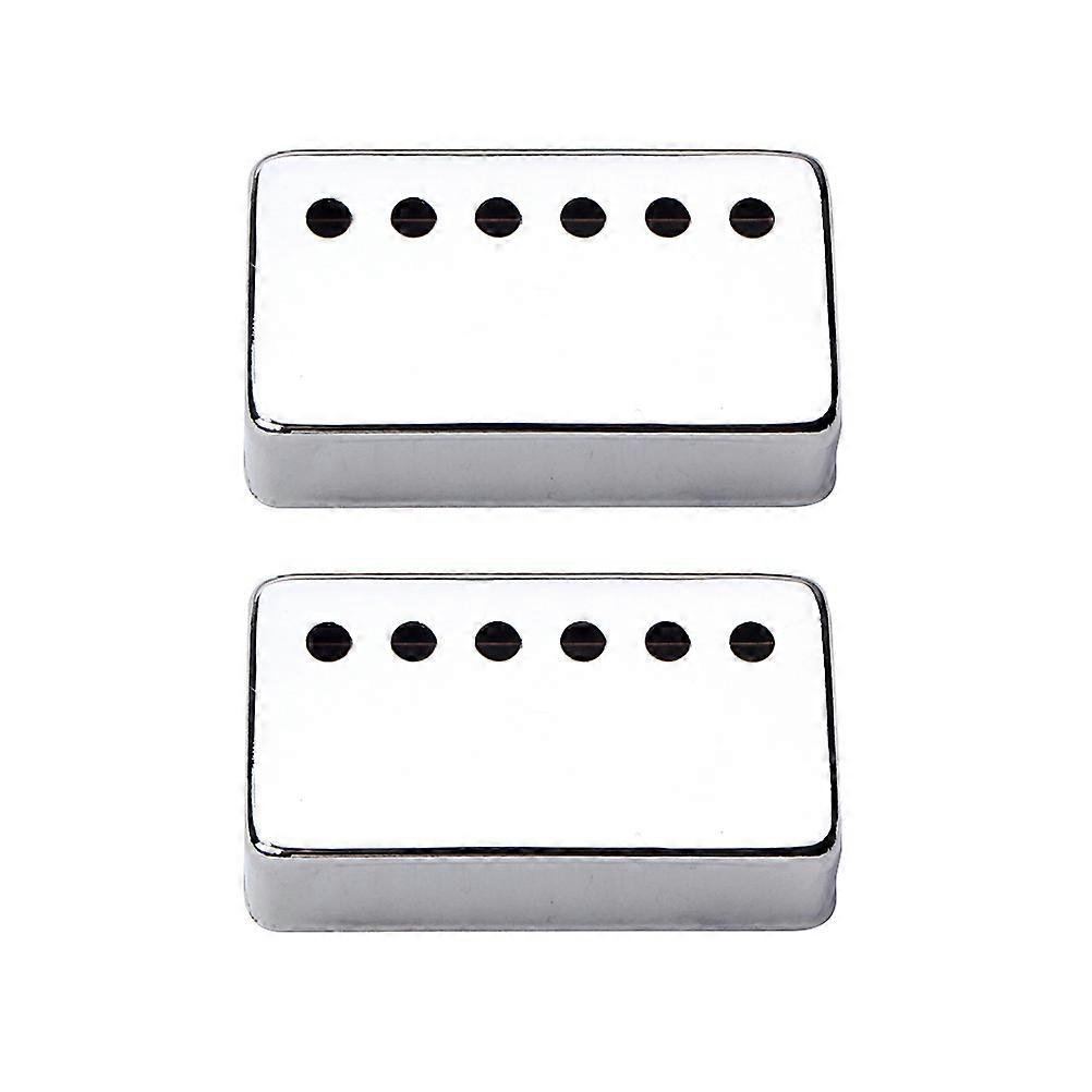 Elgitarr Dubbelspole Pickup Täcker Silver 6 Hål Design Fläckbeständig 2st