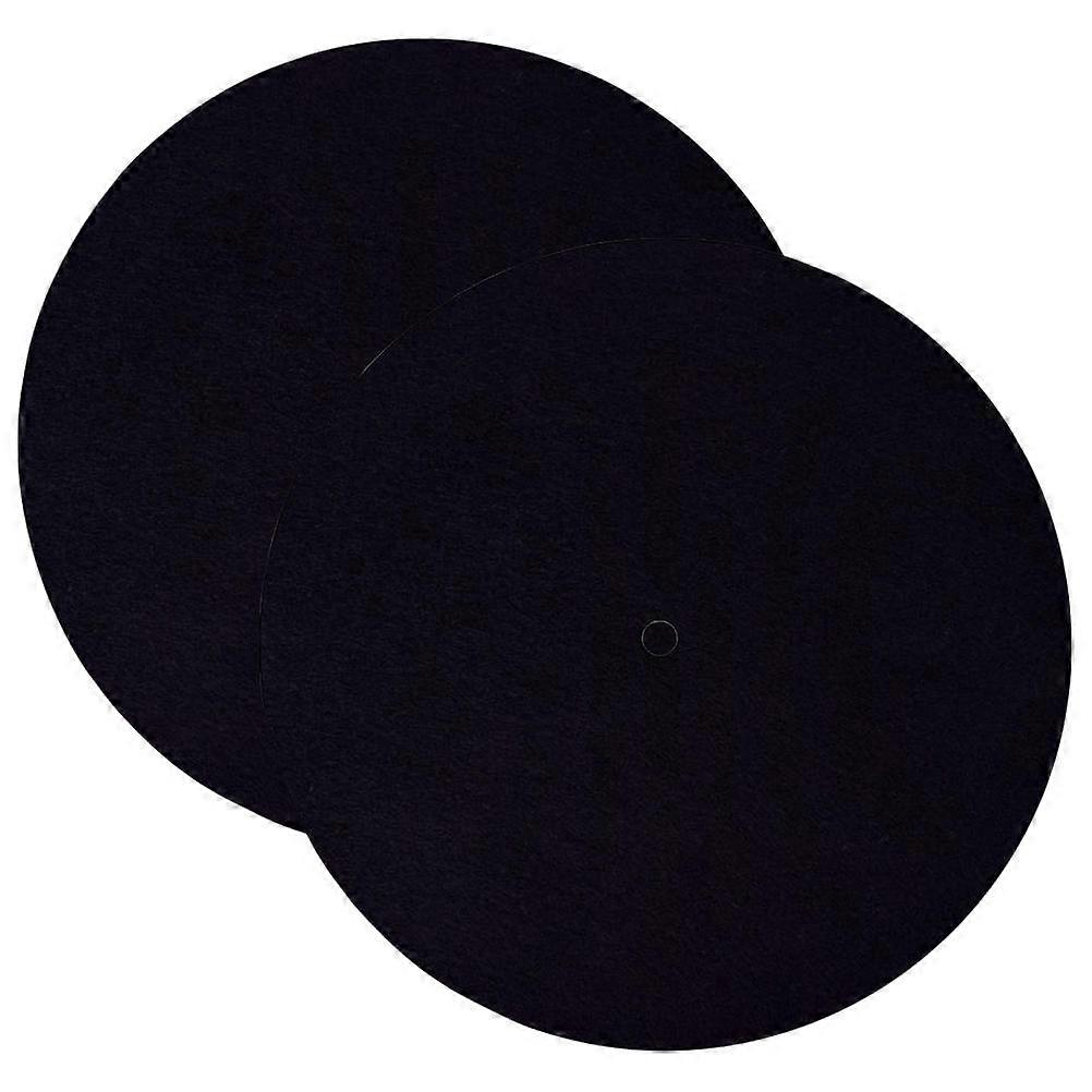 2pcs Thick Felt Vinyl Record Player Pads for Phonograph – Protective Mats for Record Stability and Storage Slip Cushions