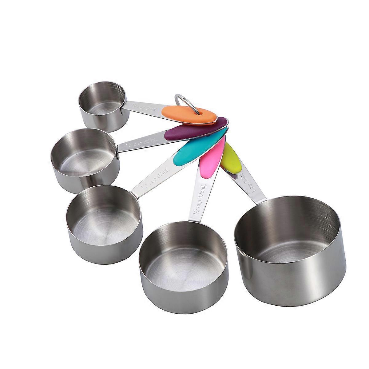 Baking Measuring Cups Stainless Steel Stackable Design with Engraved Markings 5PCS